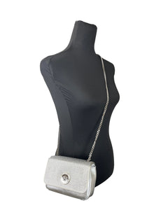 Versace La Medusa Crystal Silver Leather Crossbody Bag